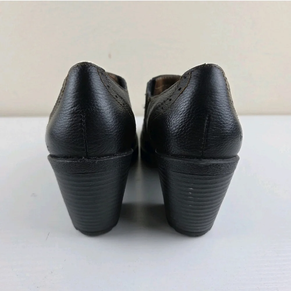 B.O.C.‎ Sorla Block Heel Black Pebble Leather Slip On Stretch Ankle Booties 8 - Picture 5 of 10